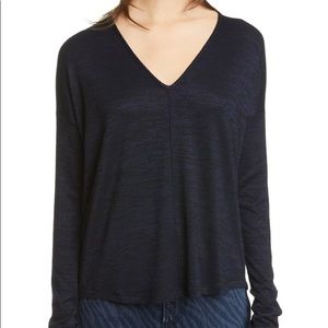 Rag & Bone Jean Long Sleeve thin navy shirt